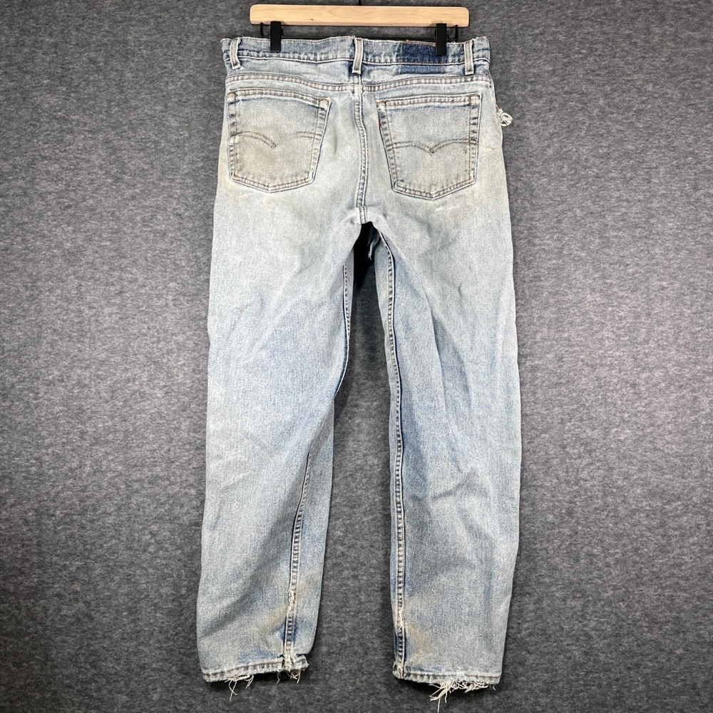Levi's 501 Jeans Mens 36 Light Blue Fair Distressed Made in USA Vintage Denim